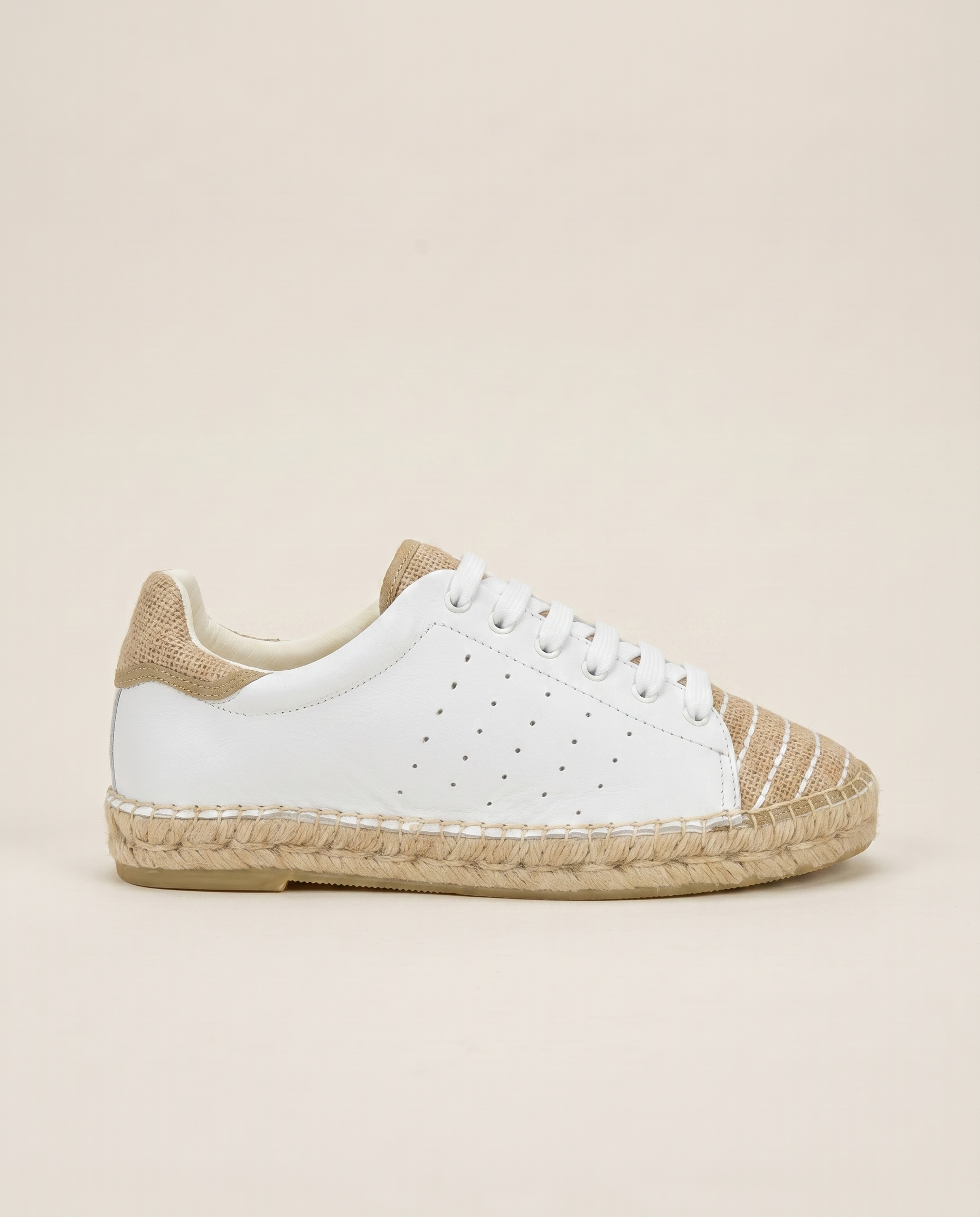 Terra White/Red Leather Espadrille Sneaker | Shop high quality